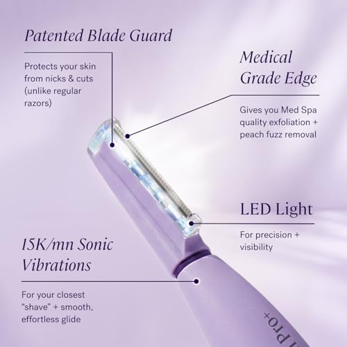 Dermaplaning Razor for Women Face and Eyebrow Trimmer with LED Light