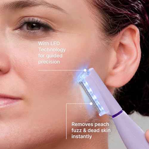 Dermaplaning Razor for Women Face and Eyebrow Trimmer with LED Light