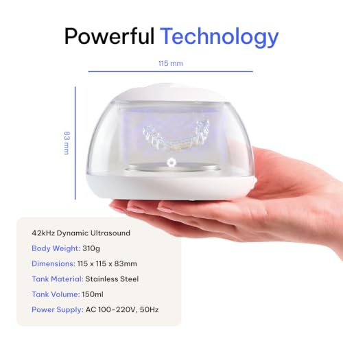 Ultrasonic Dental Cleaner for Retainers Aligners Night Guards and Dentures