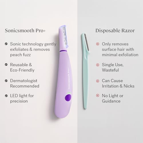 Dermaplaning Razor for Women Face and Eyebrow Trimmer with LED Light