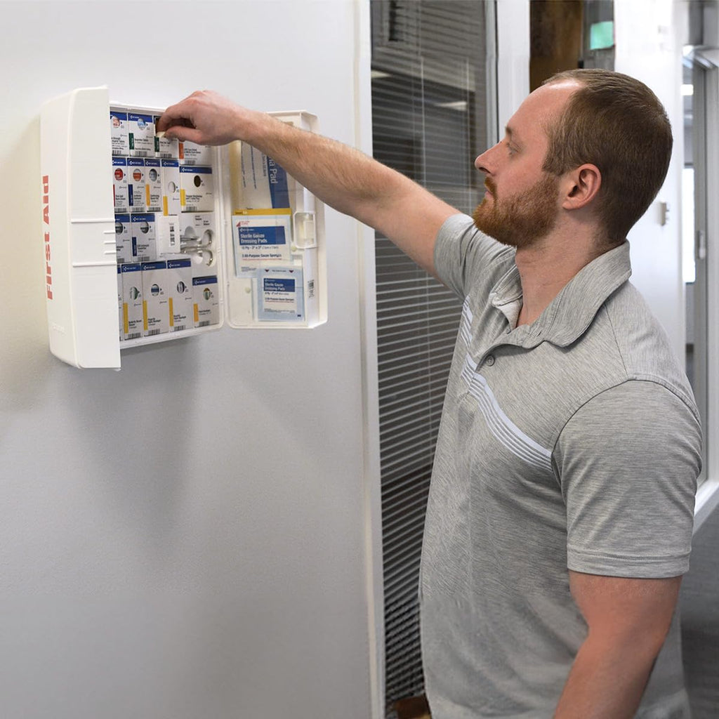 50 Person OSHA First Aid Cabinet with Medical Supplies and Medications