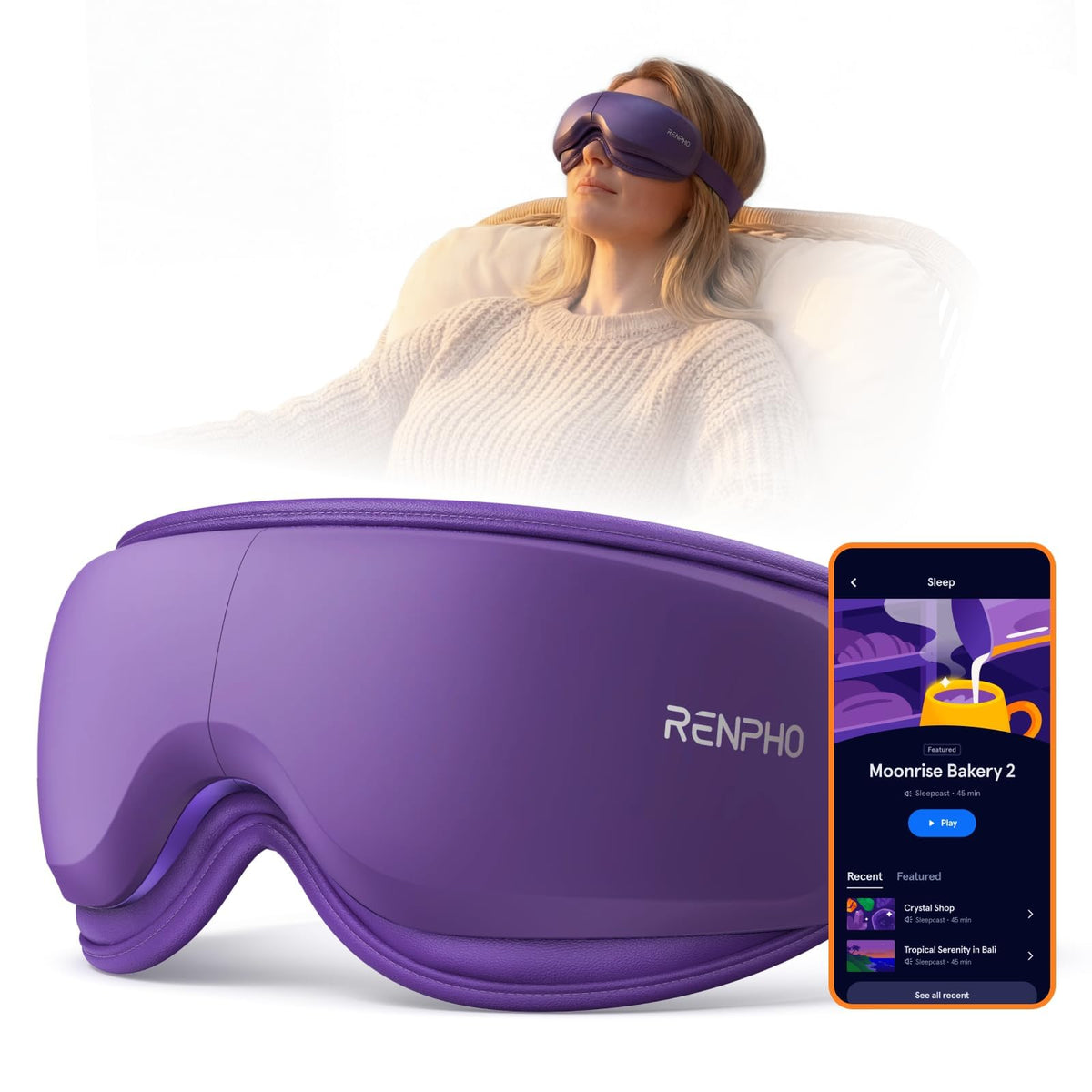 Ultra Quiet Heated Eye Massager for Relaxation and Eye Care