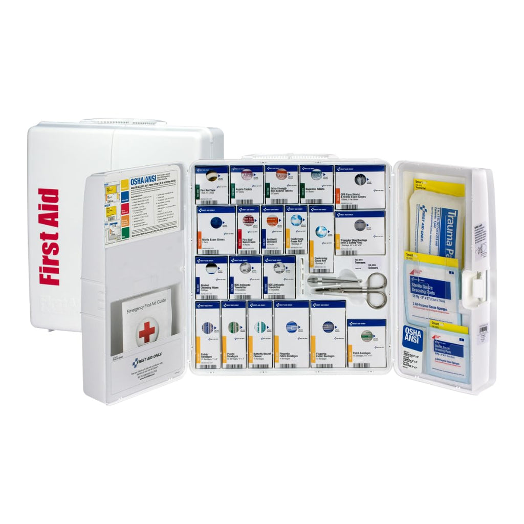 50 Person OSHA First Aid Cabinet with Medical Supplies and Medications