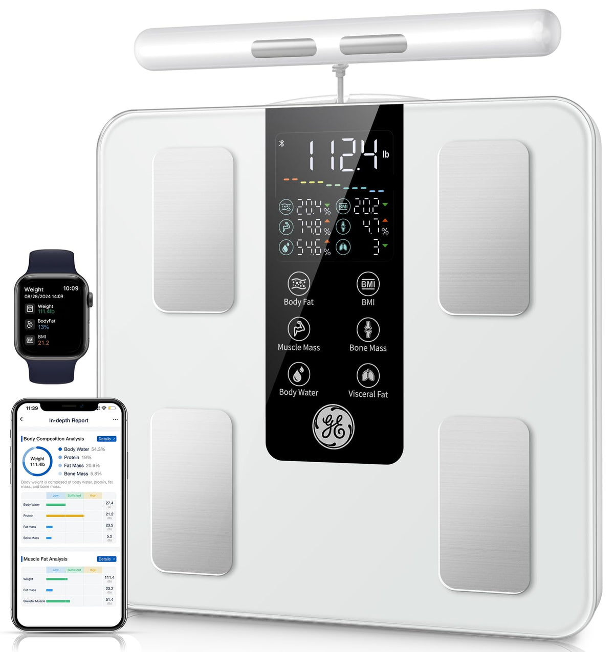 Smart Body Weight Scale Full Body Composition Analyzer with 50 Metrics