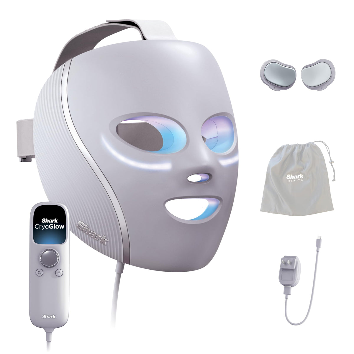 LED Face Mask with Red Blue Light Therapy Under Eye Cooling Skincare Device