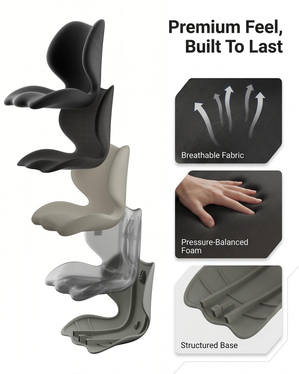 Ergonomic Back Posture Support Cushion for Office Chair Use