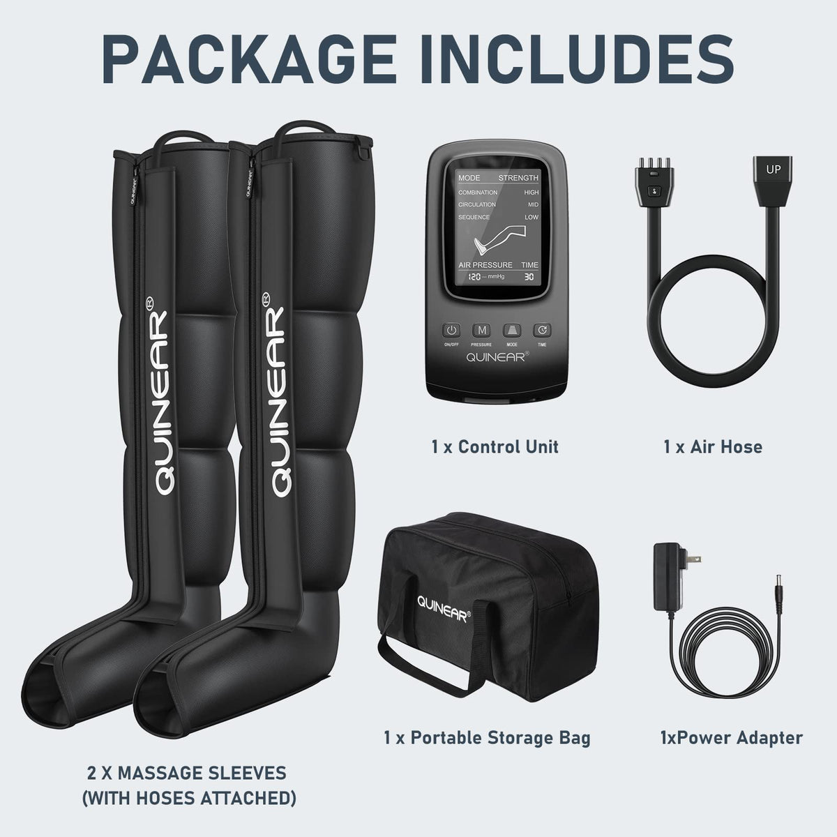 Leg Recovery System for Compression Massage and Muscle Relief