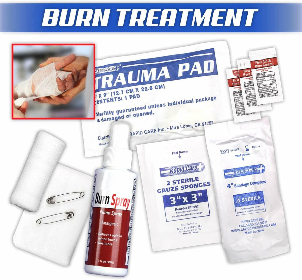 Rapid Care First Aid Kit for Emergency Medical Supplies
