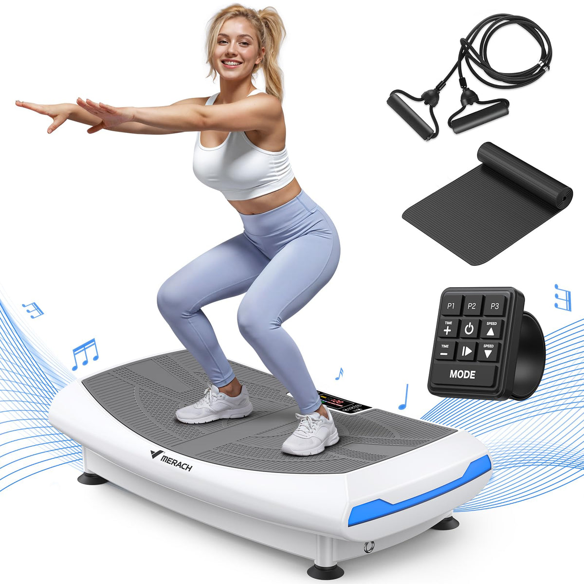 4D Vibration Plate Exercise Machine with Adjustable Speeds and Home Fitness Use