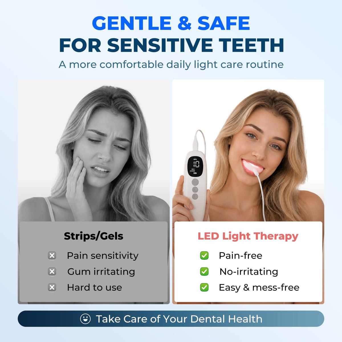 Red Light Therapy Mouthpiece LED Gum Care for Oral Health