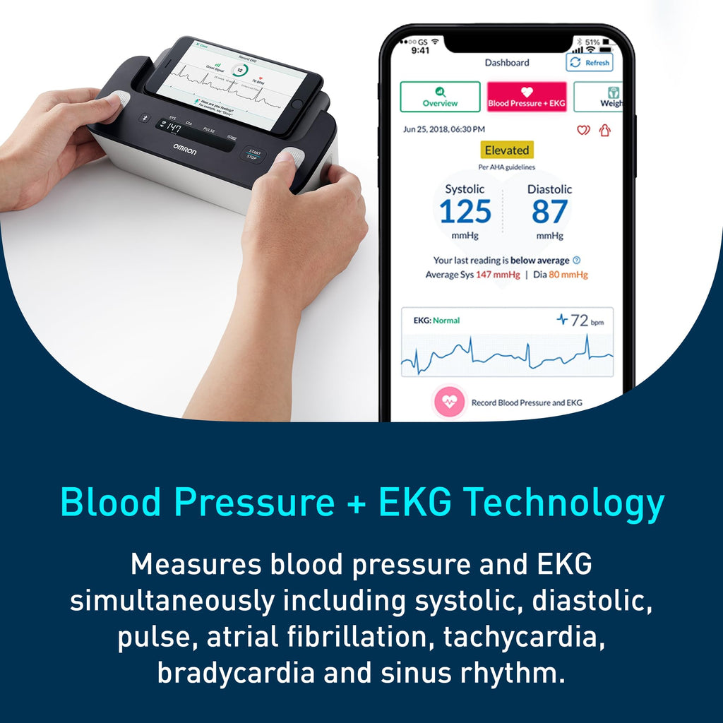 2 in 1 Blood Pressure Monitor with EKG for Home Health Tracking
