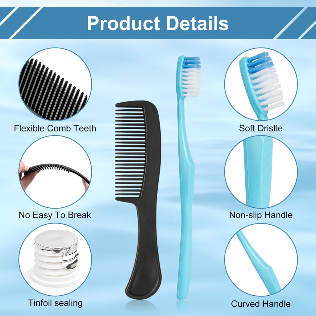 Travel Toothbrush Kit with Toothpaste Mouthwash and Hygiene Essentials