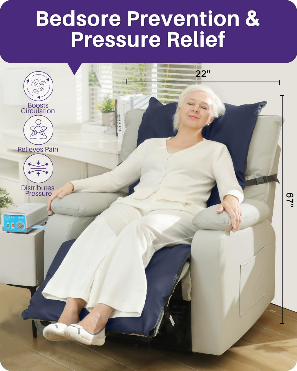 Alternating Air Pressure Mattress Pad for Elderly Pressure Relief Care
