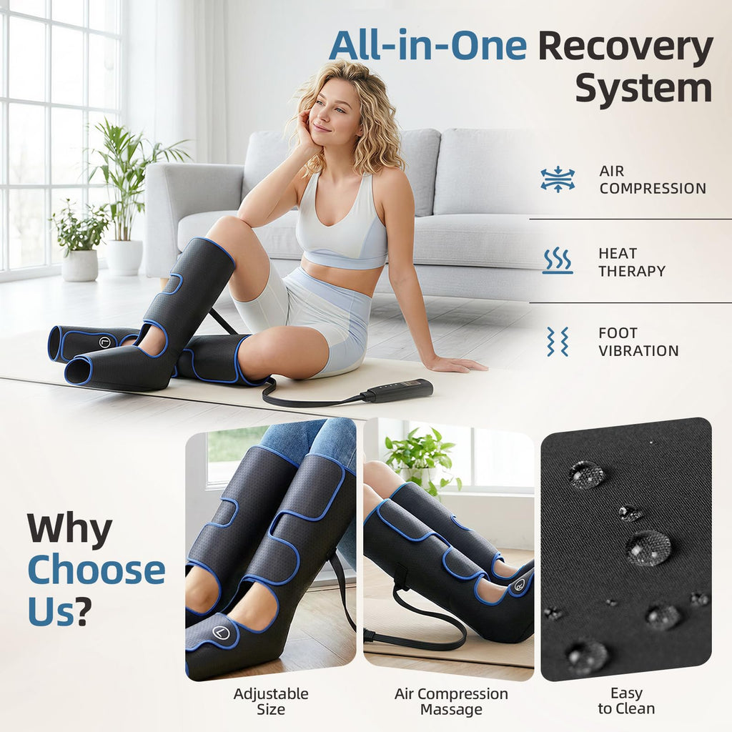 Air Compression Leg Massager with Heat Foot Boots for Relaxation Care