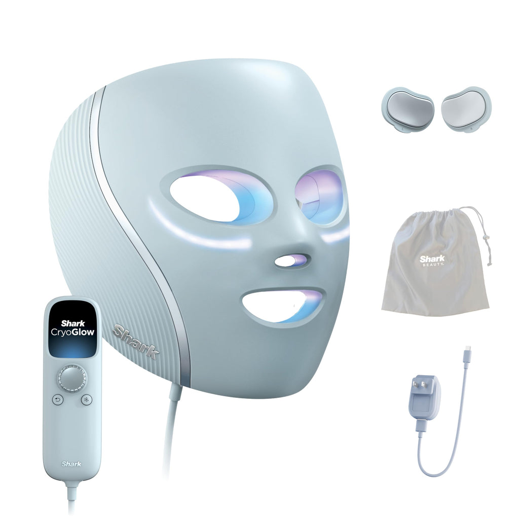 LED Face Mask with Red Blue Light Therapy Under Eye Cooling Skincare Device