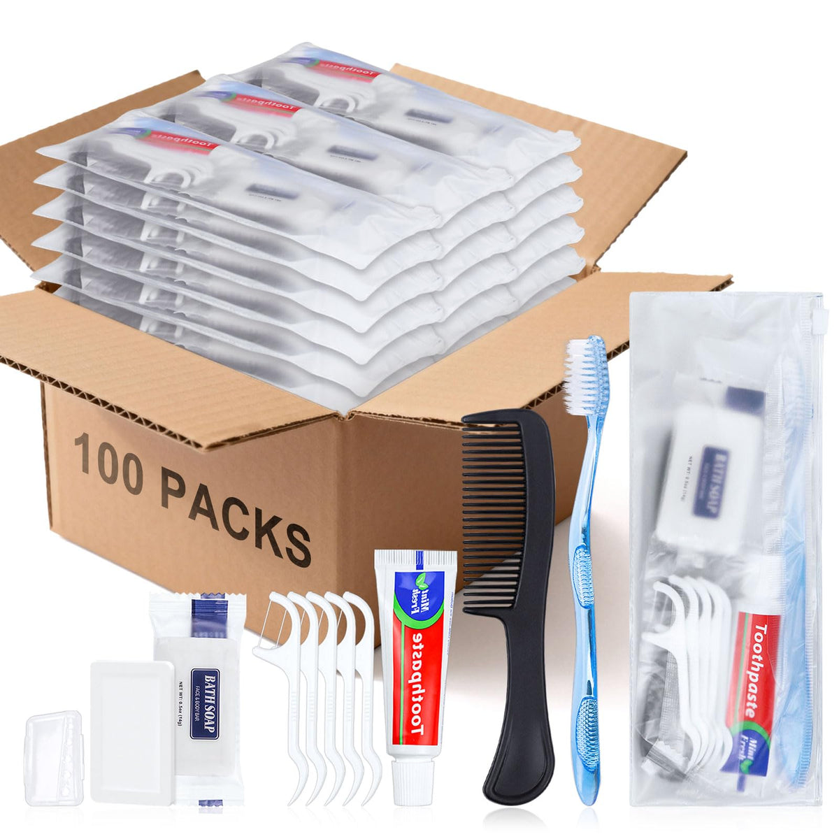 Personal Hygiene Kit with Basic Toiletry Essentials for Travel and Care