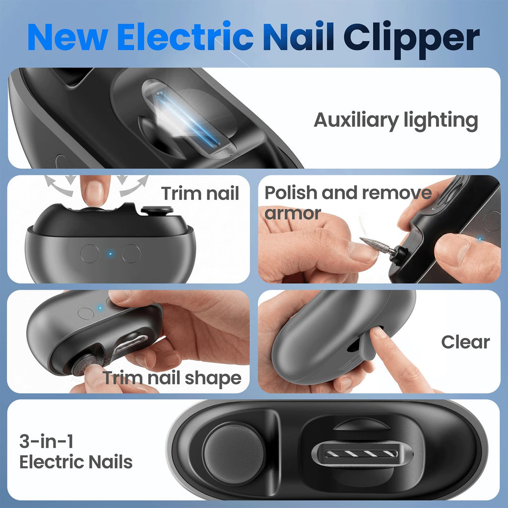Electric Nail Clippers and File Trimmer for Adults Kids and Seniors