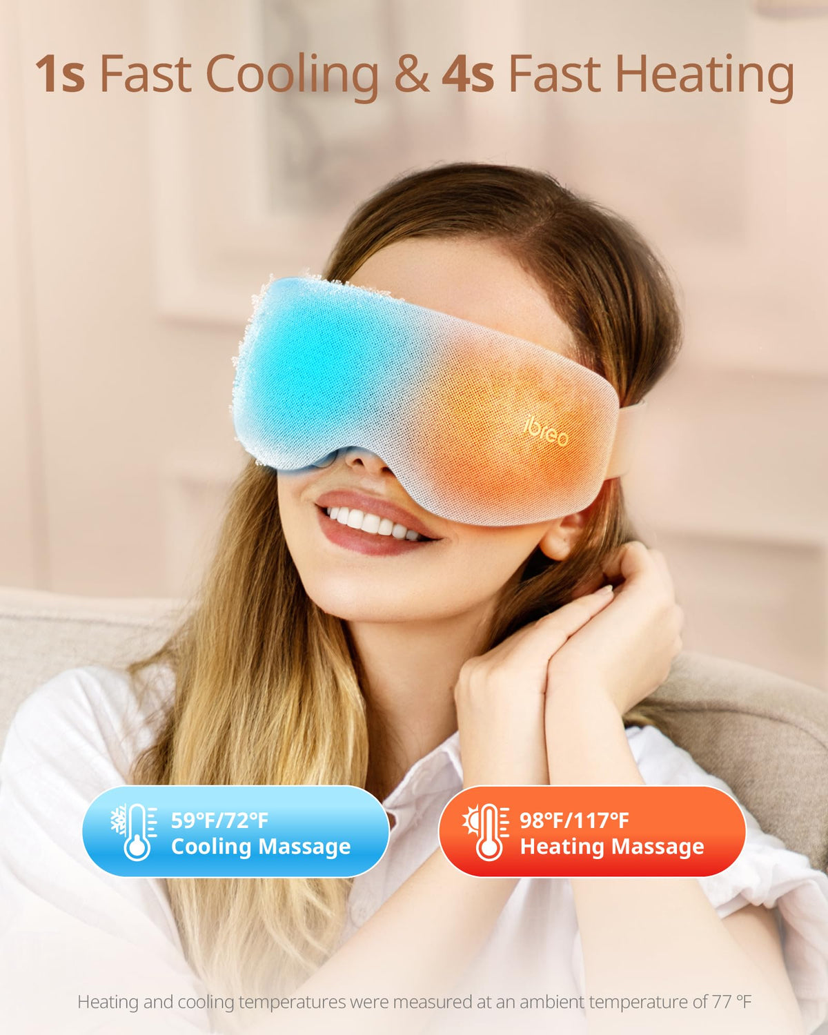 Heated Eye Massager with Heat Cool Therapy Bluetooth and Vibration Care