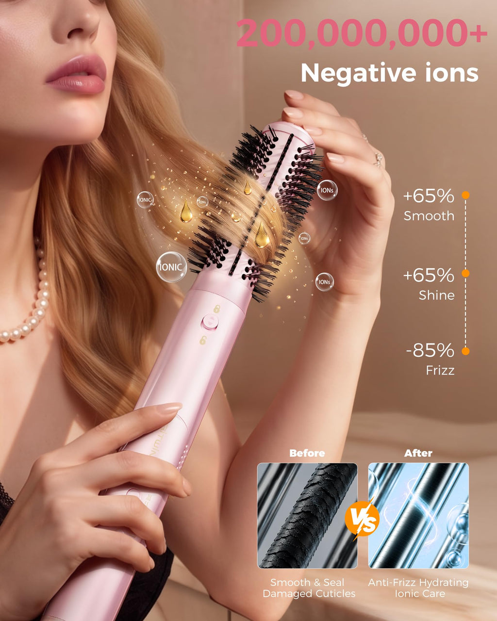6 in 1 Air Multi Styler Hair Dryer Brush with Auto Wrap Curlers