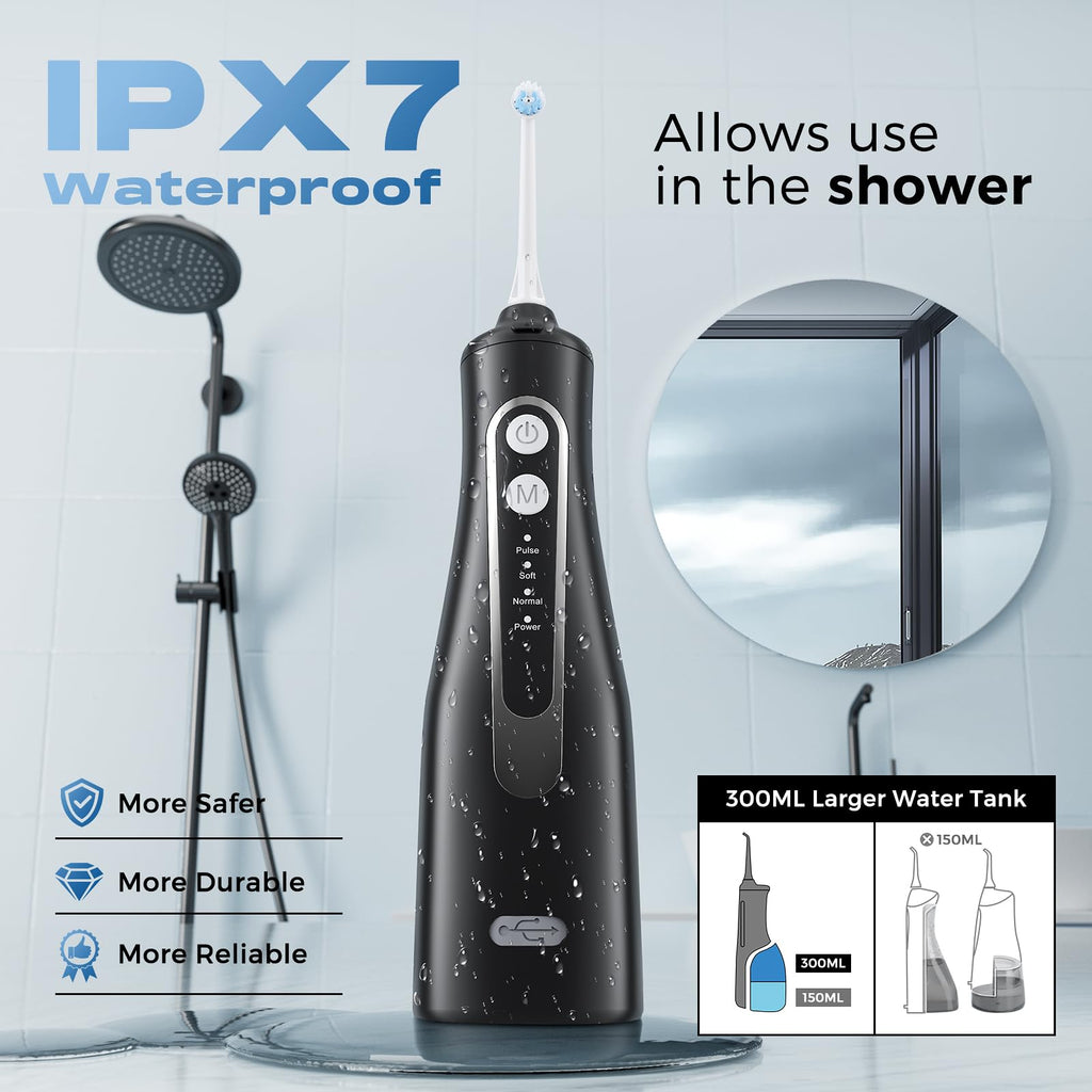 Portable Water Dental Flosser 300ML Oral Care for Home and Travel