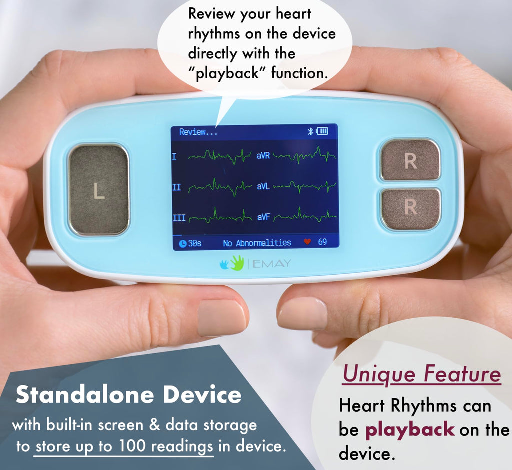 Portable 6 Channel ECG Monitor with Heart Rate Tracking for Home Use
