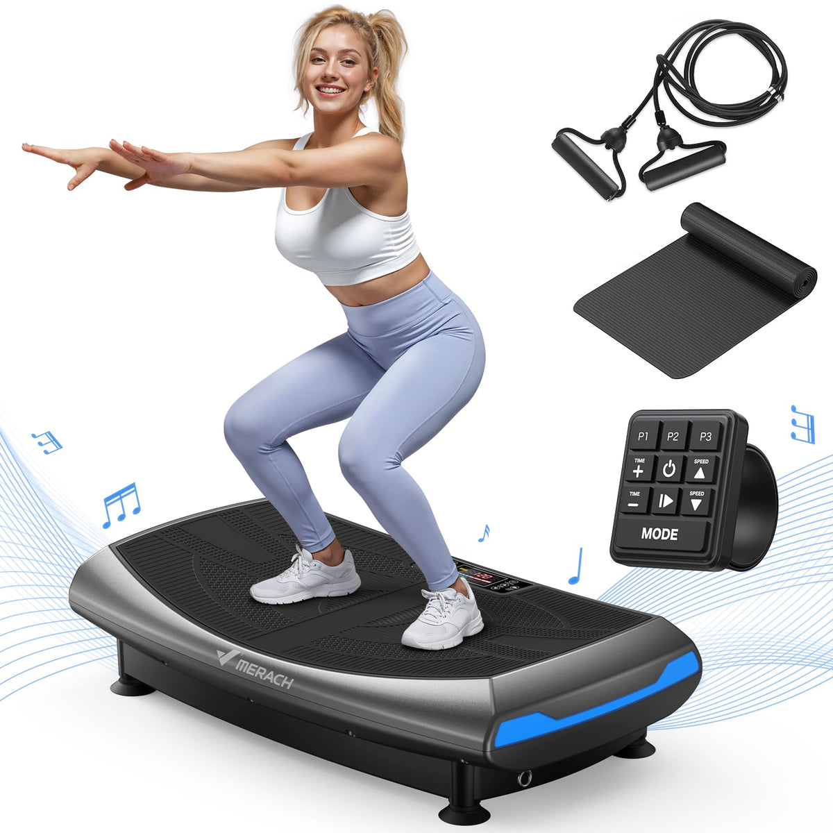 4D Vibration Plate Exercise Machine with Adjustable Speeds and Home Fitness Use