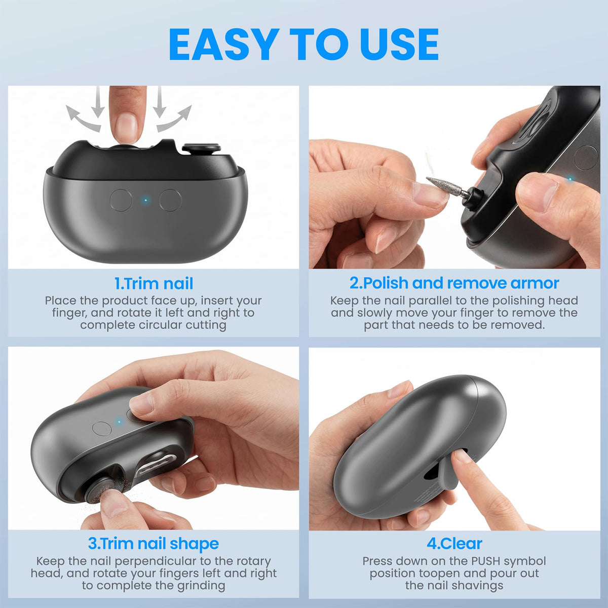 Electric Nail Clippers and File Trimmer for Adults Kids and Seniors