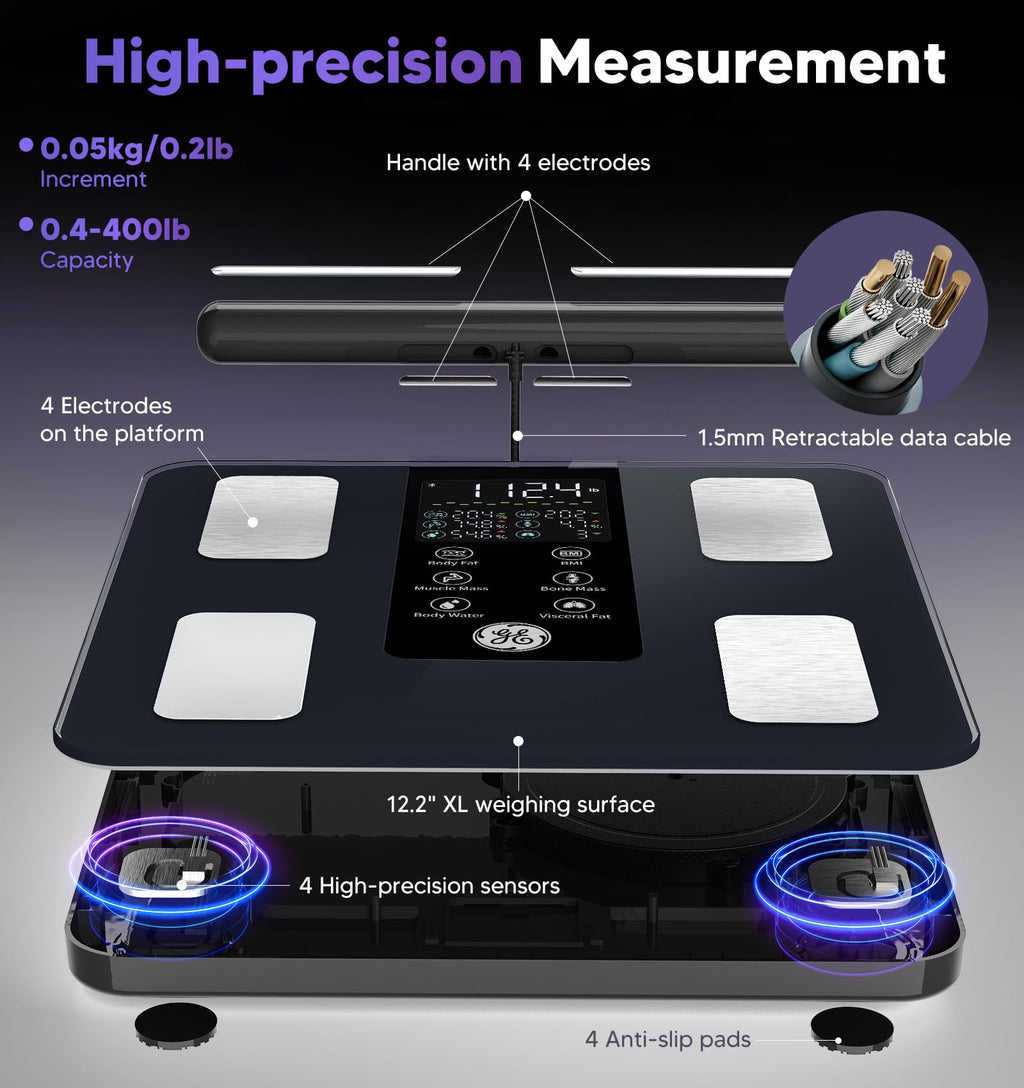 Smart Body Weight Scale Full Body Composition Analyzer with 50 Metrics