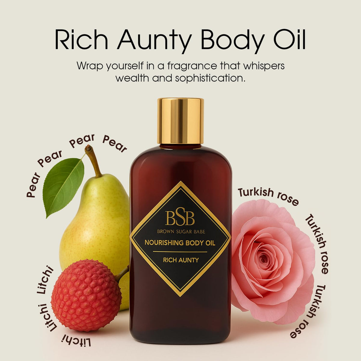 Nourishing Body Oil with Almond Avocado Olive and Rose Oils