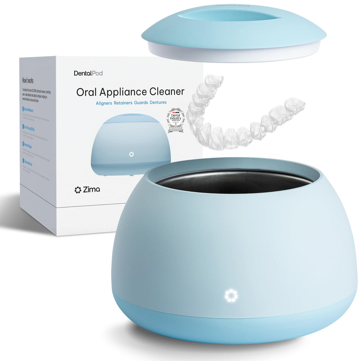 Ultrasonic Dental Cleaner for Retainers Aligners Night Guards and Dentures