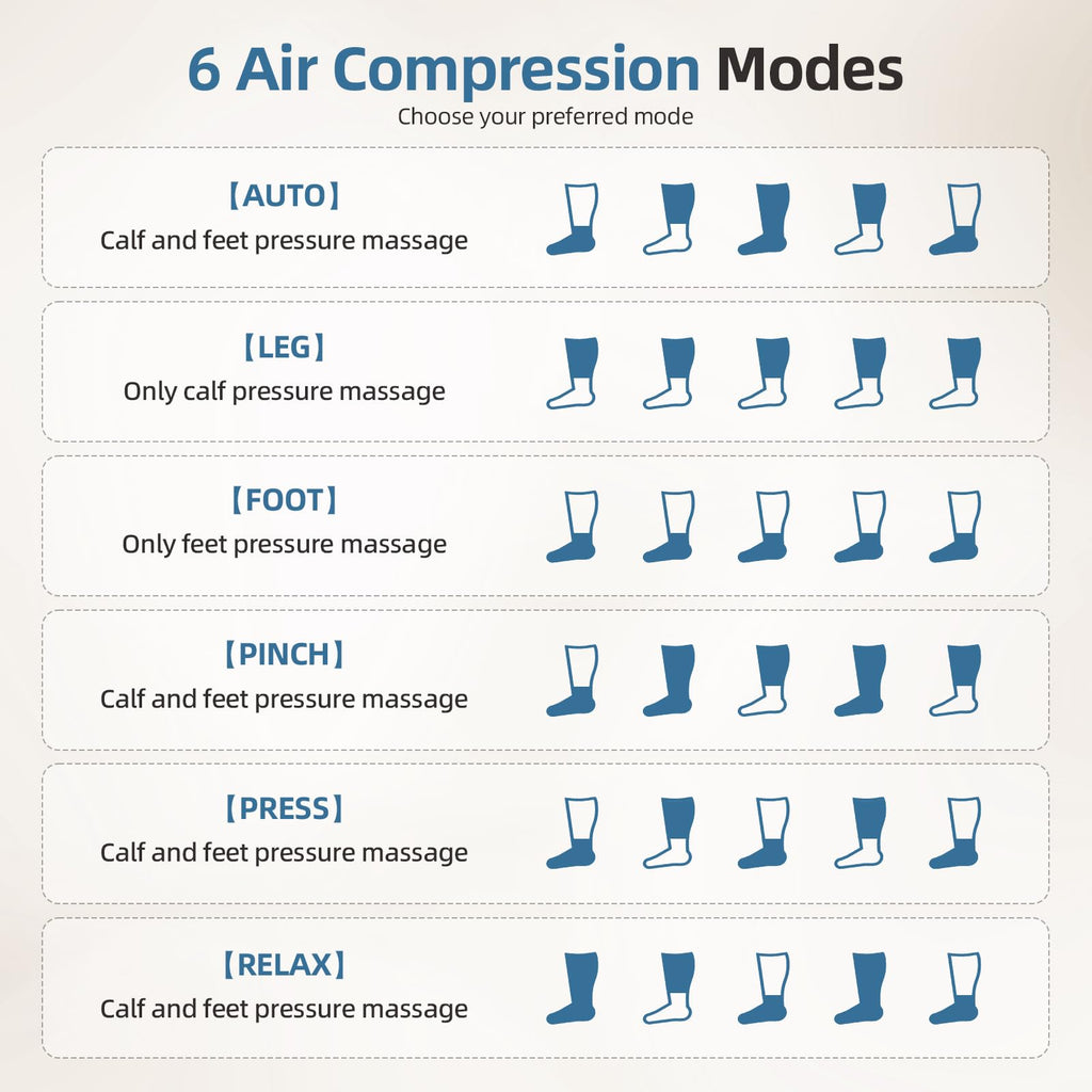 Air Compression Leg Massager with Heat Foot Boots for Relaxation Care