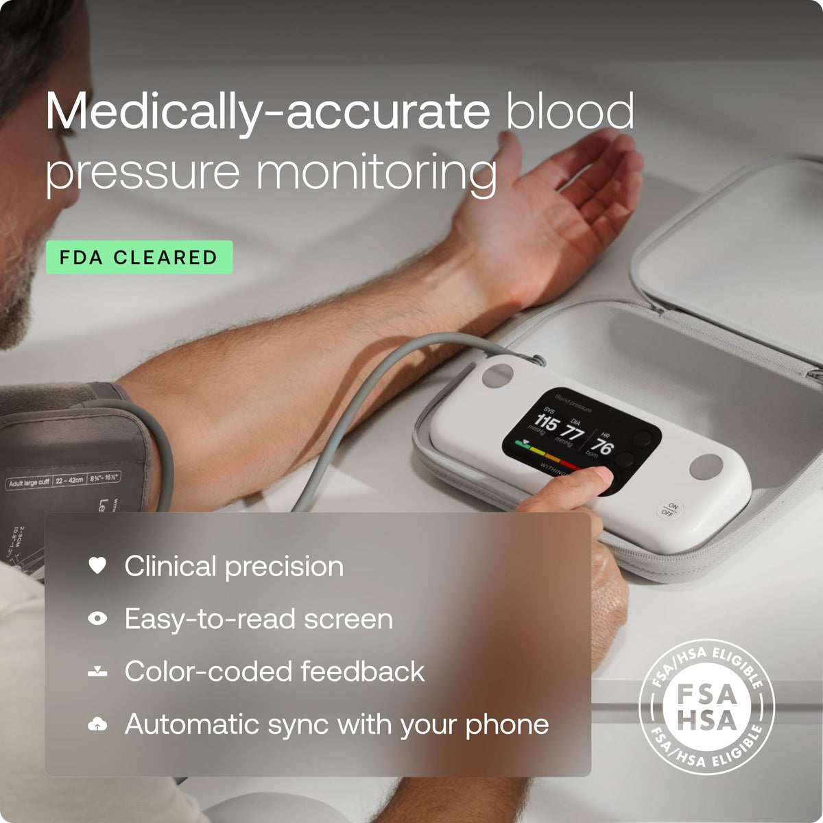 WiFi Bluetooth Blood Pressure Monitor with Smart Health Tracking