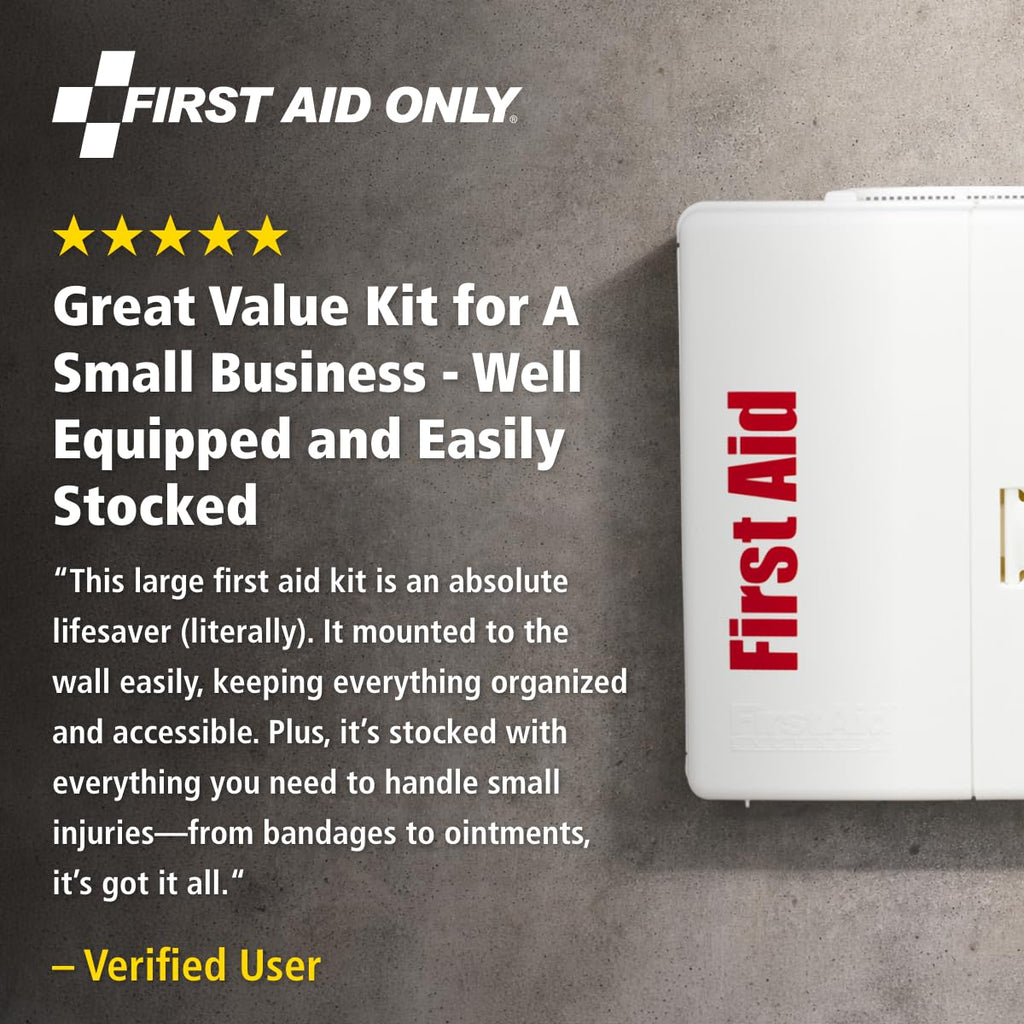 50 Person OSHA First Aid Cabinet with Medical Supplies and Medications