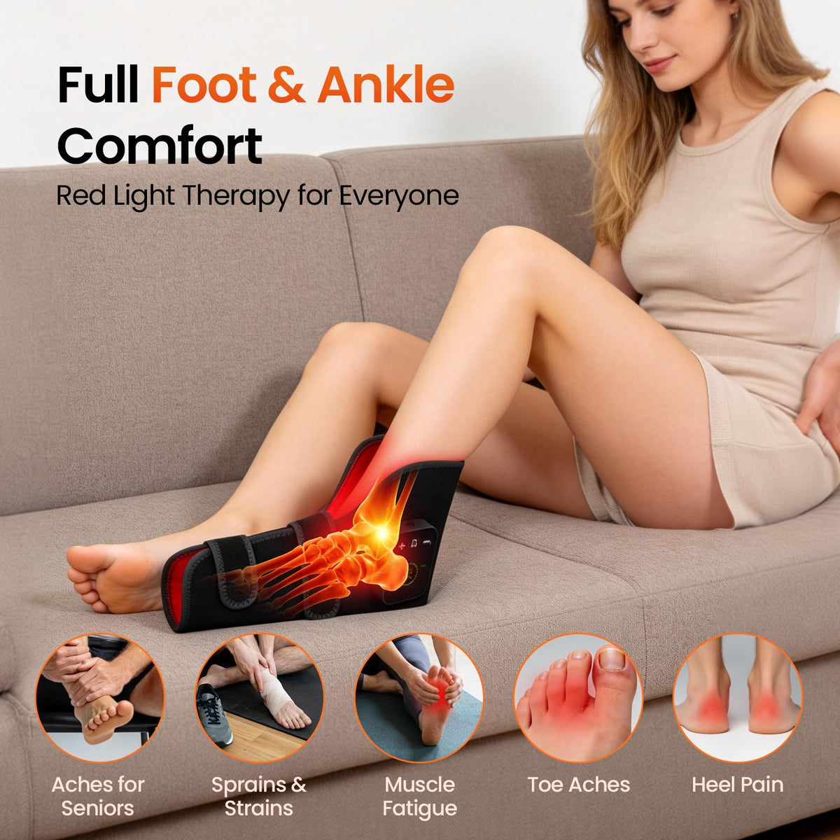 Red Light Therapy Foot Wrap for Feet and Ankle Care