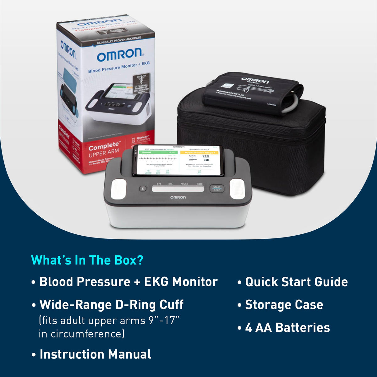 2 in 1 Blood Pressure Monitor with EKG for Home Health Tracking