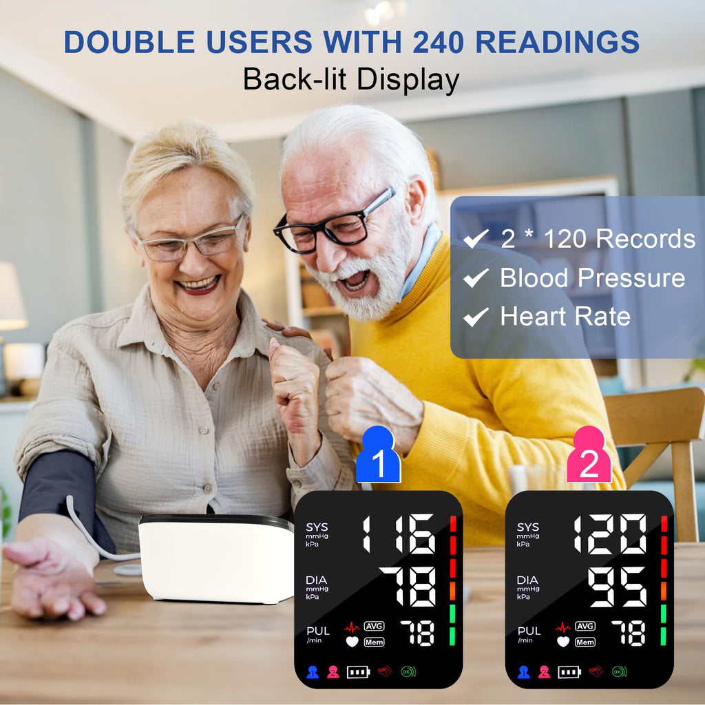 Automatic Upper Arm Blood Pressure Monitor with Large Screen Display