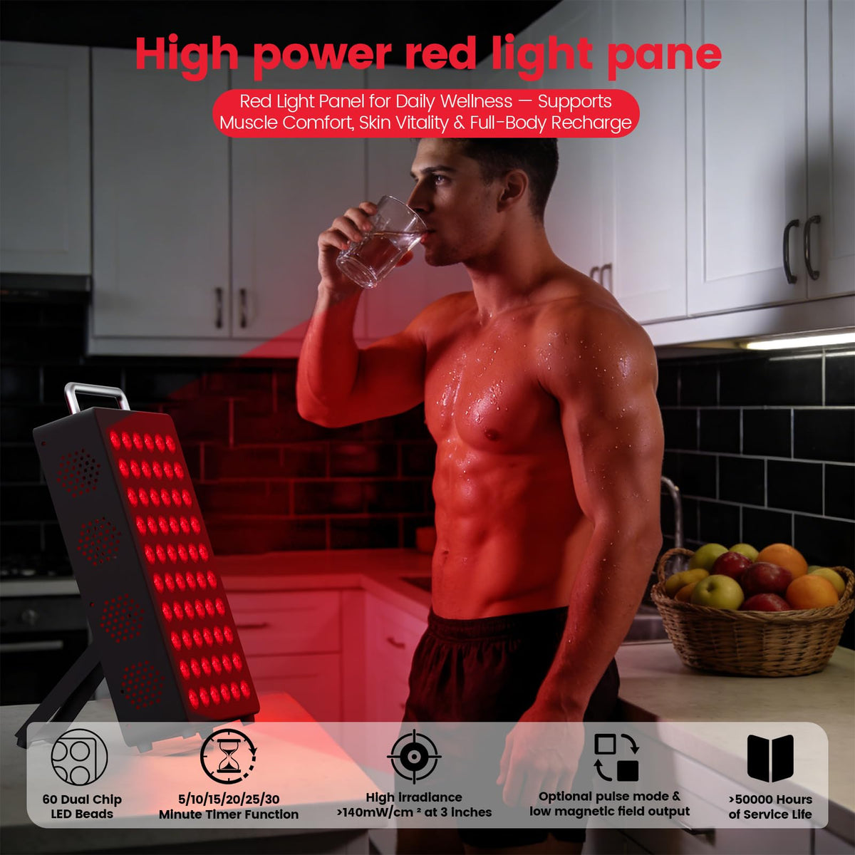 Red Light Therapy Panel 660nm 850nm for Face and Body Care
