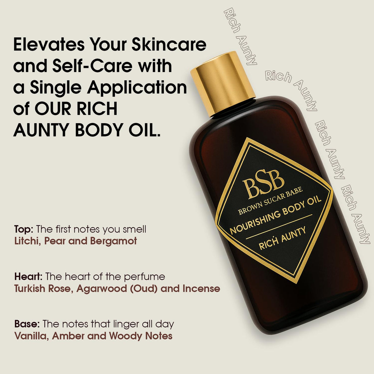 Nourishing Body Oil with Almond Avocado Olive and Rose Oils