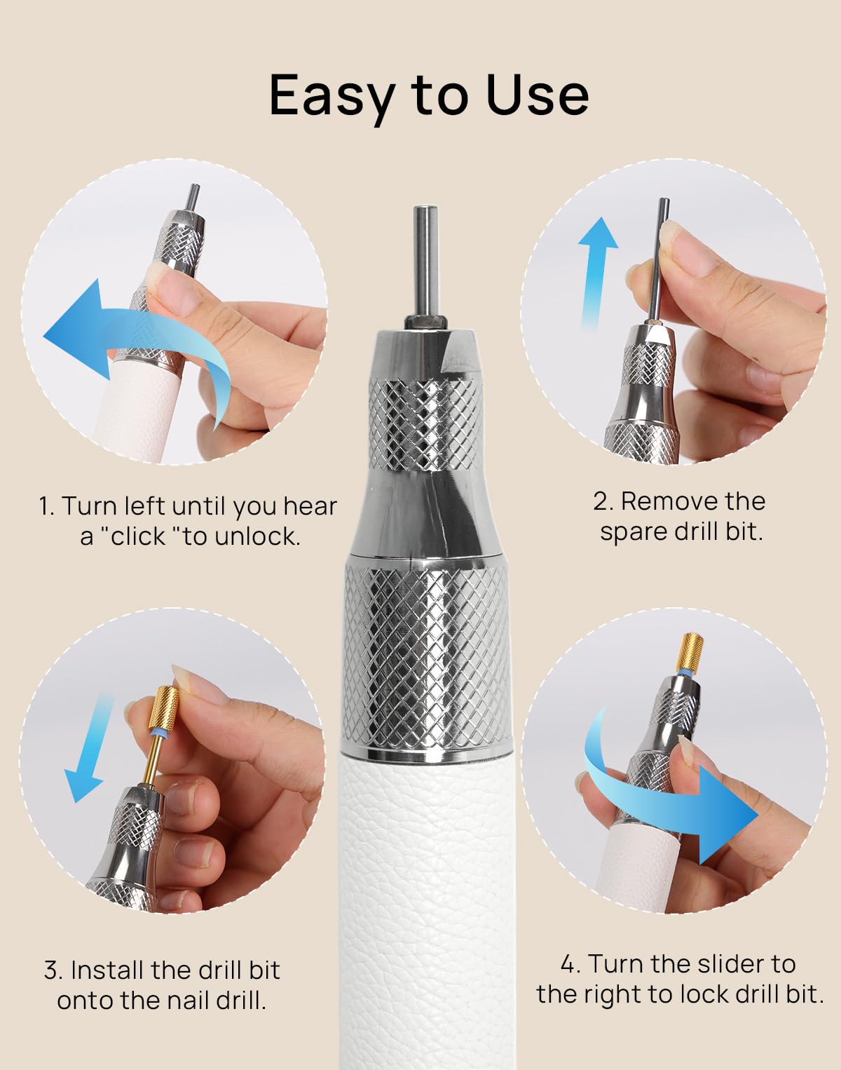 Professional Electric Nail Drill Machine 50000 RPM Nail E File for Home and Salon Use