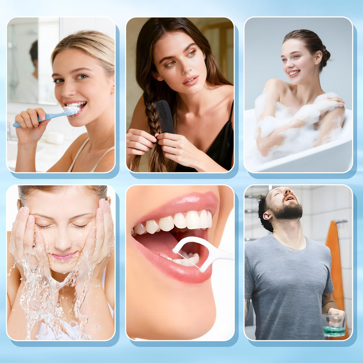 Travel Toothbrush Kit with Toothpaste Mouthwash and Hygiene Essentials