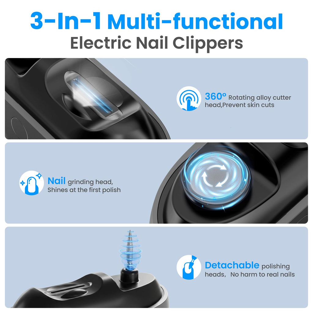 Electric Nail Clippers and File Trimmer for Adults Kids and Seniors