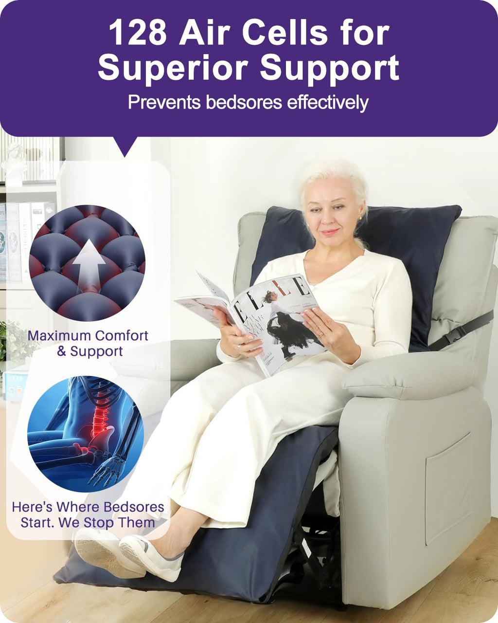 Alternating Air Pressure Mattress Pad for Elderly Pressure Relief Care