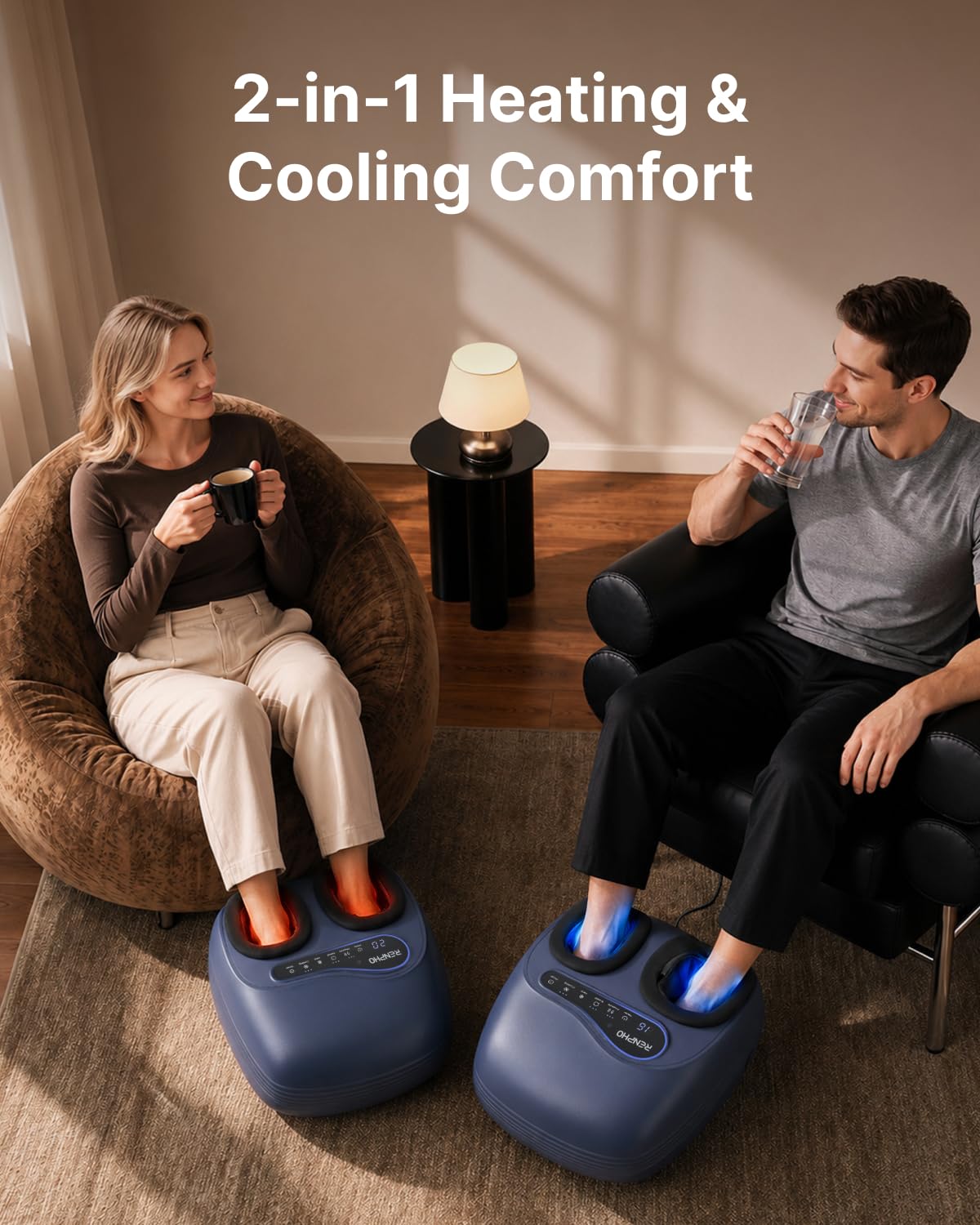 2 in 1 Foot Massager with Heat and Cold Therapy for Foot Care