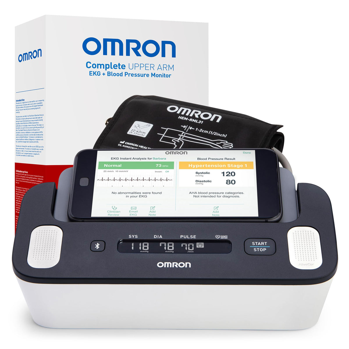 2 in 1 Blood Pressure Monitor with EKG for Home Health Tracking