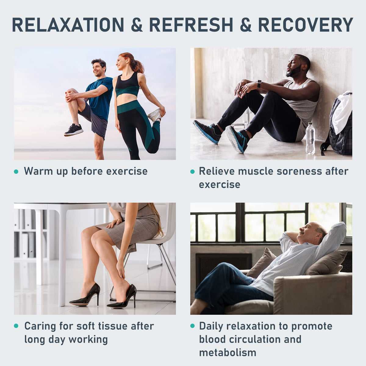 Leg Recovery System for Compression Massage and Muscle Relief