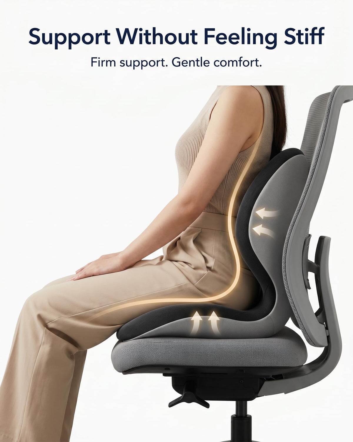 Ergonomic Back Posture Support Cushion for Office Chair Use