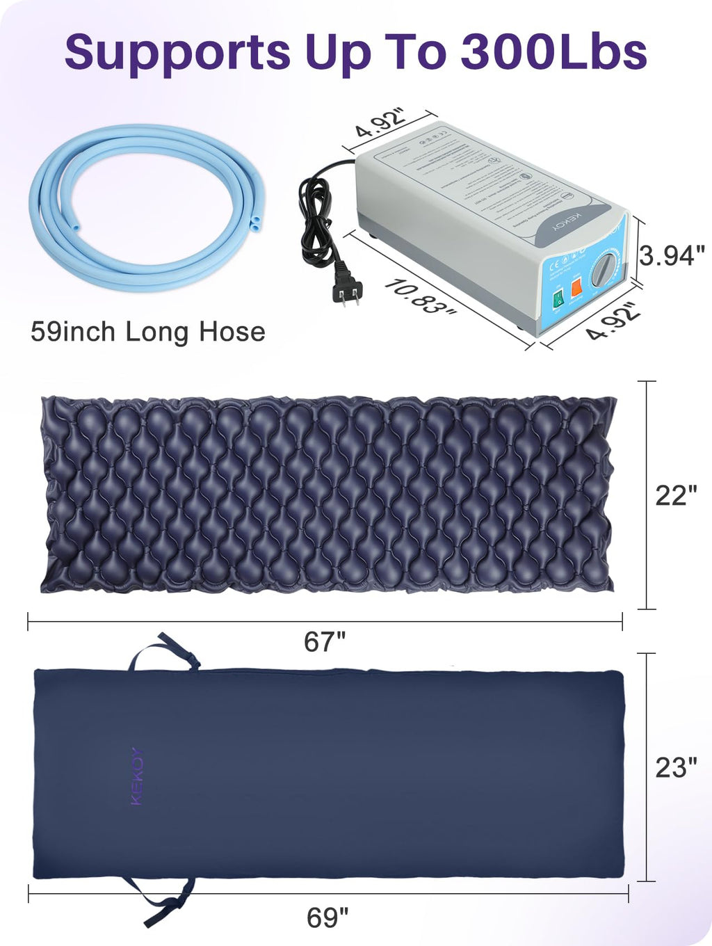 Alternating Air Pressure Mattress Pad for Elderly Pressure Relief Care