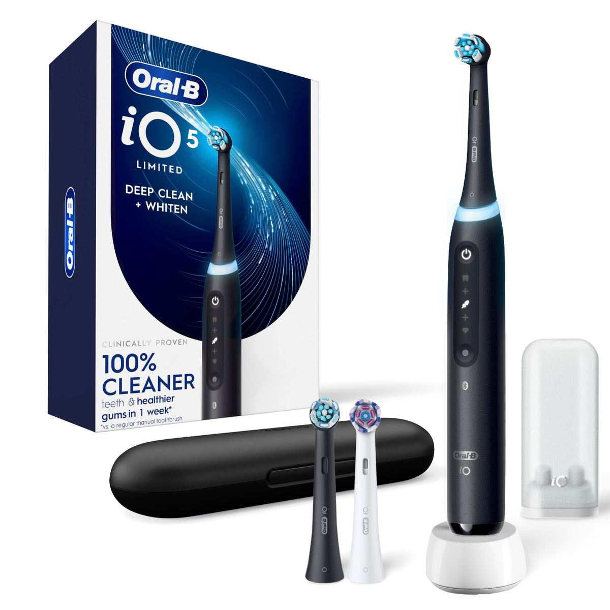 Rechargeable Electric Toothbrush with 3 Brush Heads and Travel Case