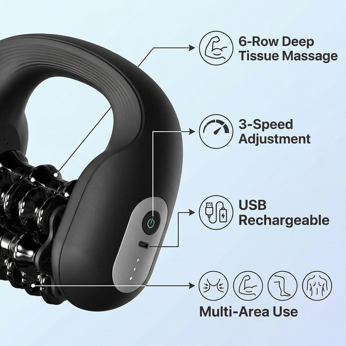 Electric Muscle Roller for Deep Tissue Massage and Workout Recovery