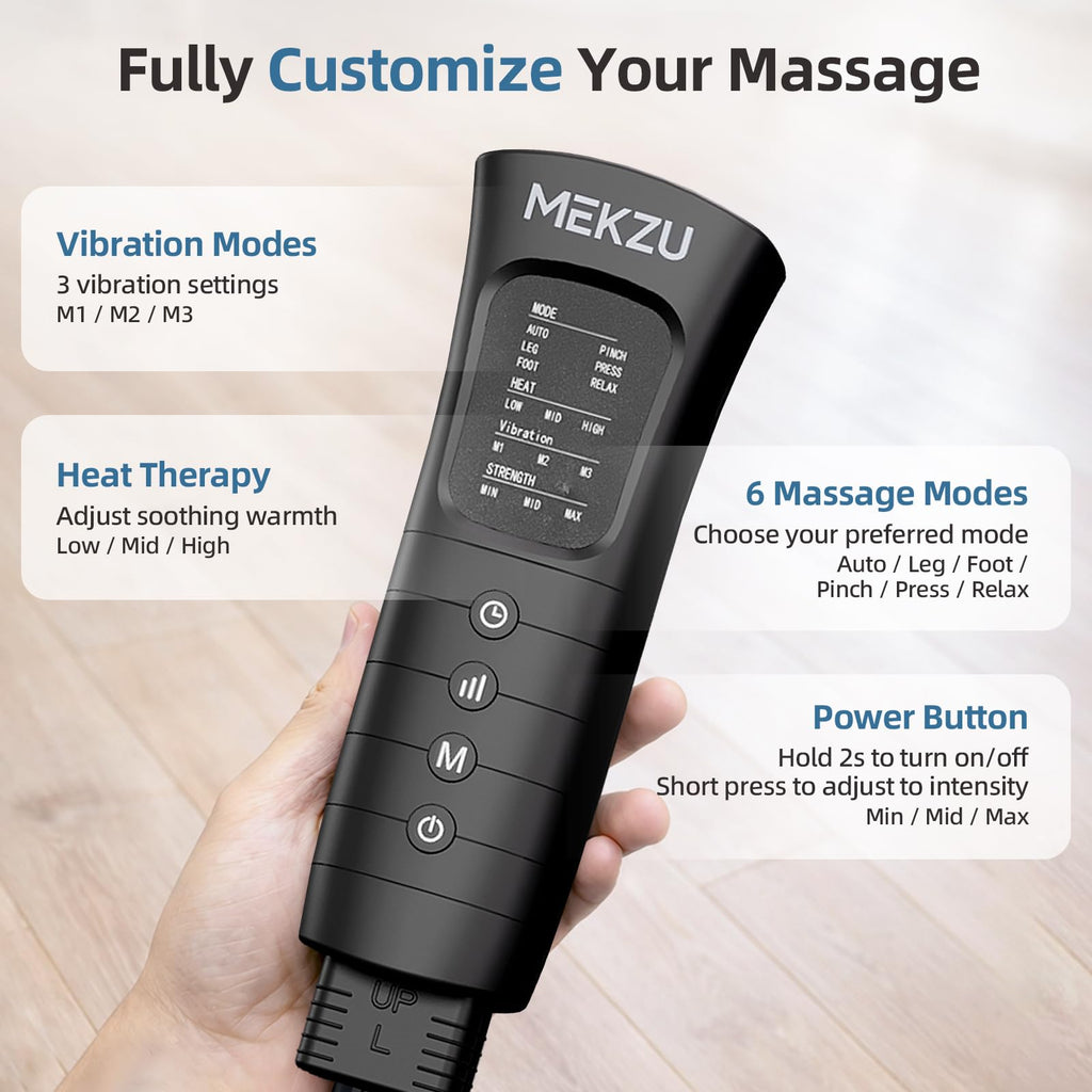 Air Compression Leg Massager with Heat Foot Boots for Relaxation Care